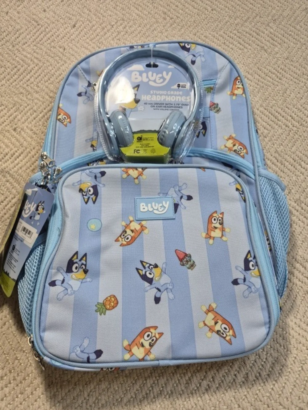 Bluey Kids Backpack with Matching Light Blue Headphones - Blue